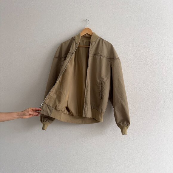 Vintage Khaki Dad Grandpa Utility Bomber Jacket - L - Picture 2 of 4